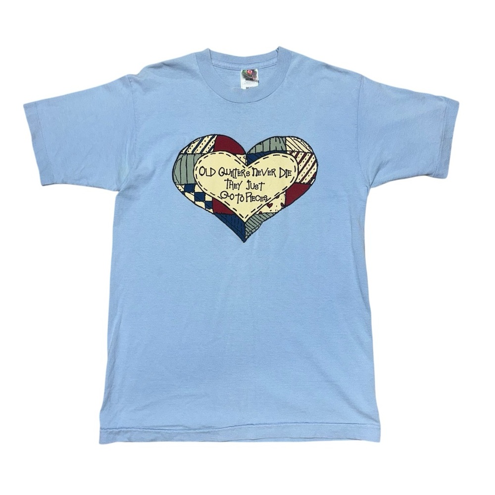 Vintage Quilting Graphic T Shirt Old Quilters Never Die Sewing Craft 90s Tee- M